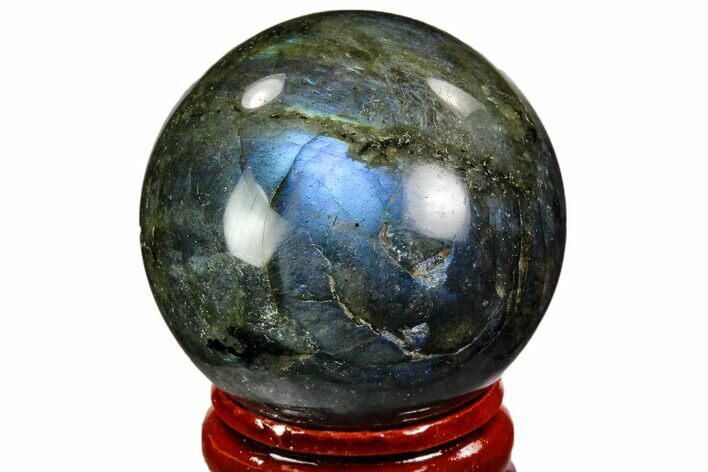 Flashy, Polished Labradorite Sphere - Great Color Play #105786